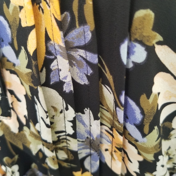 nanette Black Dream Cloud Midi Dress 8 Belted NWT Floral Short Sleeve Flowy - Picture 12 of 16